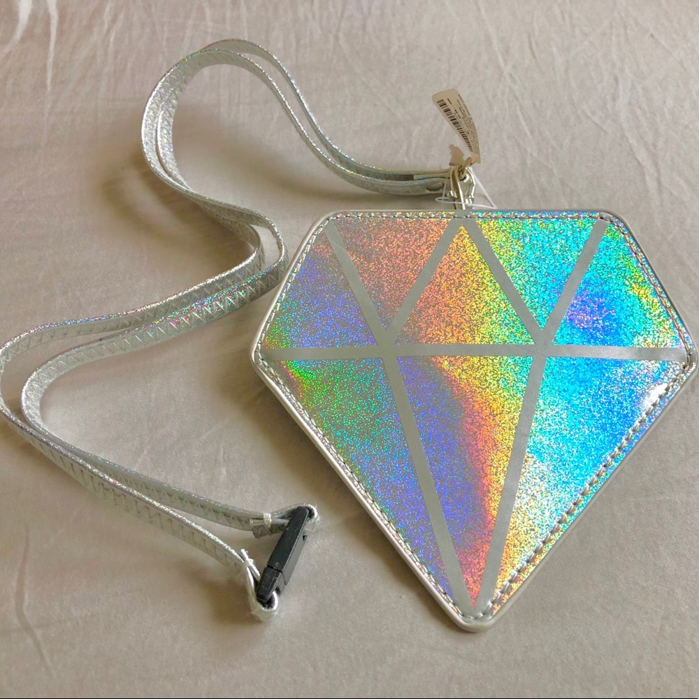 Girl's Holographic Diamond-Shaped Cute Lanyard